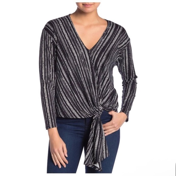 ASTR The Label Striped Ruched Tie
Front Top Size Small - Picture 1 of 10